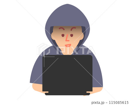 ハッカー・ネット詐欺師のイラスト 115085615