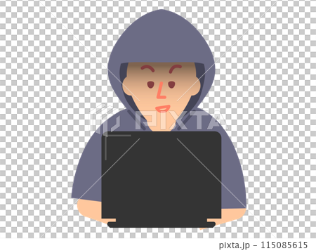 ハッカー・ネット詐欺師のイラスト 115085615