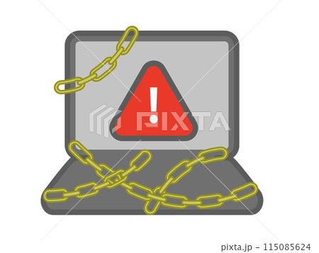 乗っ取りにあったノートパソコンのイラスト 115085624