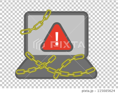 乗っ取りにあったノートパソコンのイラスト 115085624