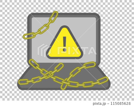 乗っ取りにあったノートパソコンのイラスト 115085628