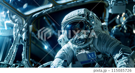 宇宙船から見た宇宙飛行士 115085726