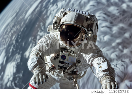 宇宙船から見た宇宙飛行士 115085728