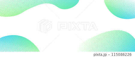 曲線　ハーフトーン　バナーフレーム素材　緑 115086226