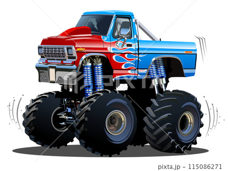 Cartoon Monster Truck isolated on white background 115086271