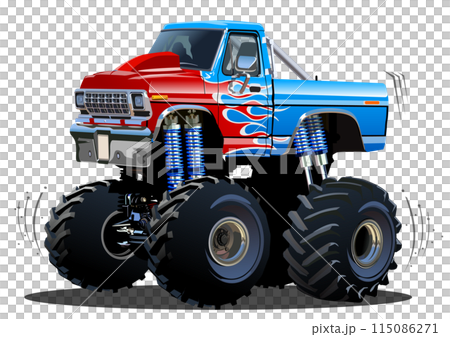 Cartoon Monster Truck isolated on white background 115086271