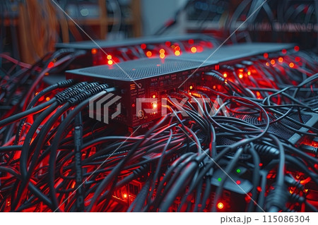 Tangled Tech Vines: A tangle of wires and...のイラスト素材 [115086304] - PIXTA