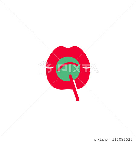 Mouth licking lollipop, female pout lips Mouth licking lollipop, female pout lips 115086529