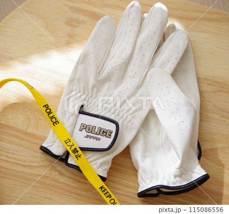 手袋　POLICEマーク　全国警察用 POLICEグローブ黒standard｜警察グッズまめたん有富商会