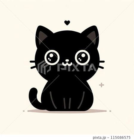 黒猫のイラスト 115086575