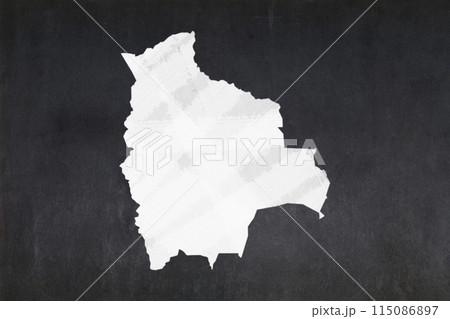 Map of Bolivia drawn on a blackboard 115086897