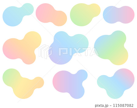 カラフルな繋がった円のイラストセット 115087082