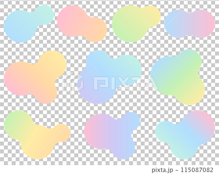 カラフルな繋がった円のイラストセット 115087082