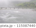 雨に煙る沈下橋（高知県） 115087440