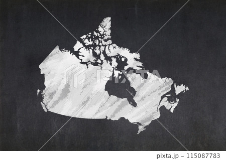 Map of Canada drawn on a blackboard Map of Canada drawn on a blackboard 115087783