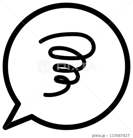 もやもや、ぐるぐる、悩み、考え事のふきだしアイコン もやもや、ぐるぐる、悩み、考え事のふきだしアイコン 115087827