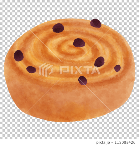 フランスのパンのイラスト　Pain aux raisins（パン・オ・レザン） 115088426