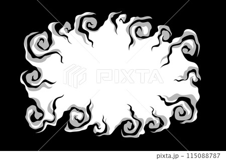 不気味な渦の装飾フレーム・囲み枠(横長・長方形) 不気味な渦の装飾フレーム・囲み枠(横長・長方形) 115088787