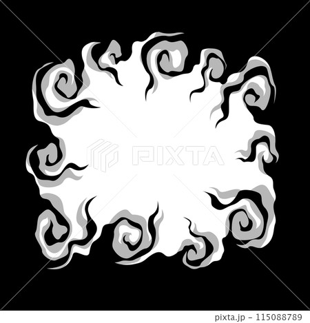 不気味な渦に囲まれた装飾フレーム・飾り枠(四角・正方形) 不気味な渦に囲まれた装飾フレーム・飾り枠(四角・正方形) 115088789