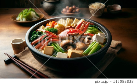 冬のごちそう：カニ鍋 115088838