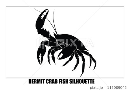 Silhouette Hermit crab animal, Hermit crab design vector silhouette 115089043
