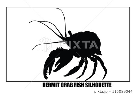Silhouette Hermit crab animal, Hermit crab design vector silhouette Silhouette Hermit crab animal, Hermit crab design vector silhouette 115089044