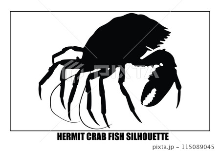Silhouette Hermit crab animal, Hermit crab design vector silhouette Silhouette Hermit crab animal, Hermit crab design vector silhouette 115089045