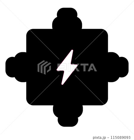 Electric junction box icon. Junction box sign. Instrument junction box symbol. flat style. Electric junction box icon. Junction box sign. Instrument junction box symbol. flat style. 115089093