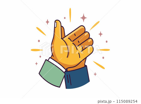 A hand clapping with a star in the background 115089254