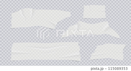 Set of adhesive or masking tapes with torn edges, 115089353