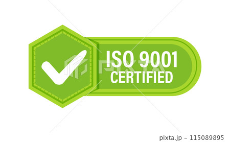 ISO 9001 Quality Management Certification Badge. Vector illustration ISO 9001 Quality Management Certification Badge. Vector illustration 115089895
