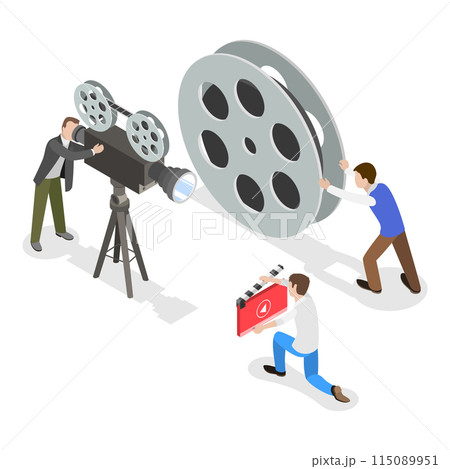 3D Isometric Flat Illustration of Motion Design Studio, Video Marketing Service. Item 1 115089951