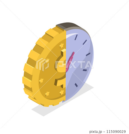 3D Isometric Flat Illustration of Time Is Money, Finanical Management and Planning. Item 2 115090029