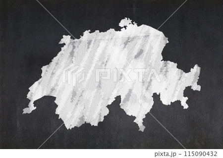 Map of Switzerland drawn on a blackboard Map of Switzerland drawn on a blackboard 115090432