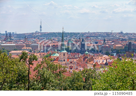 Cityscape of Prague centered on St. Thomas Church Cityscape of Prague centered on St. Thomas Church 115090485