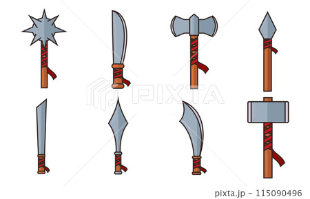 Set of medieval weapons icons Vector Set of medieval weapons icons Vector 115090496