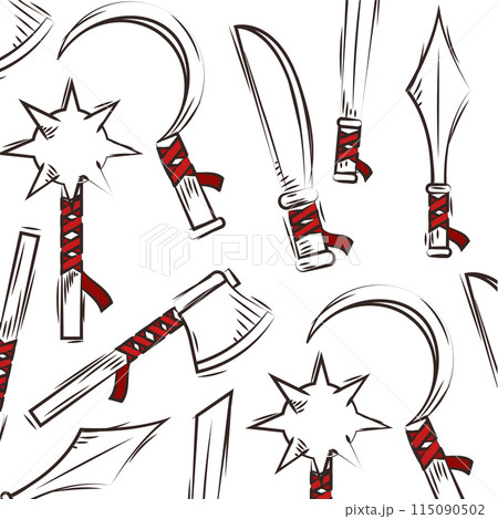 Medieval weapons pattern background Vector Medieval weapons pattern background Vector 115090502