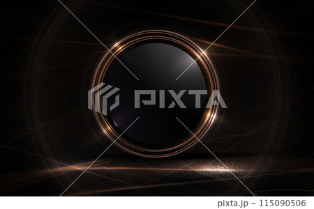 Illustration with a round frame and a dull fabric texture 115090506