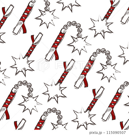 Medieval weapons pattern background Vector 115090507