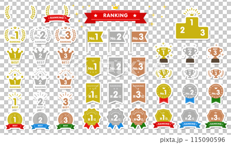 3D 向量排名圖示集 3D 向量排名圖示集 115090596