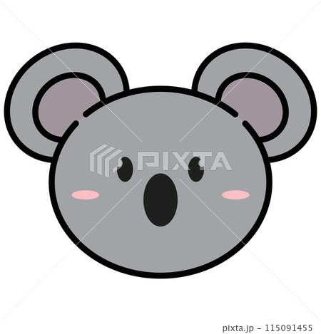Cute kawaii koala animal character emoticon Vector 115091455
