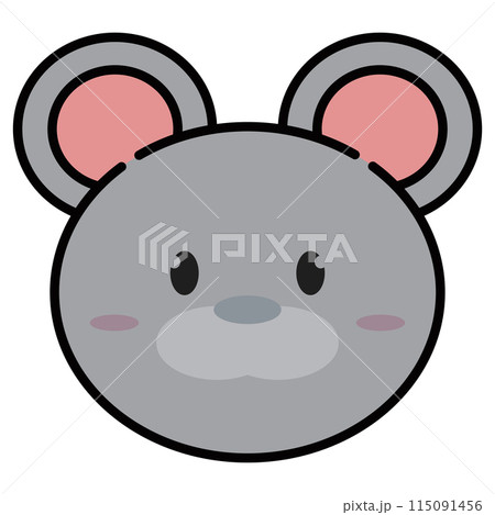 Cute kawaii mouse animal character emoticon Vector 115091456