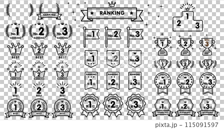ベクターのランキングアイコンセット 115091597