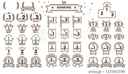ベクターのランキングアイコンセット 115091599