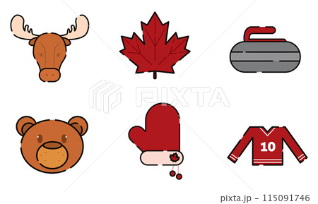 Set of colored canada icons Vector Set of colored canada icons Vector 115091746