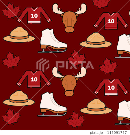 Canada icon pattern background Vector Canada icon pattern background Vector 115091757