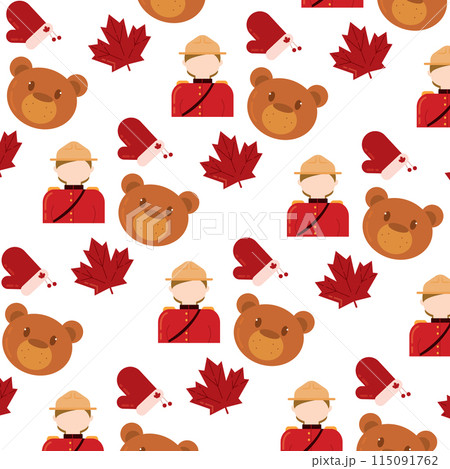 Canada icon pattern background Vector Canada icon pattern background Vector 115091762
