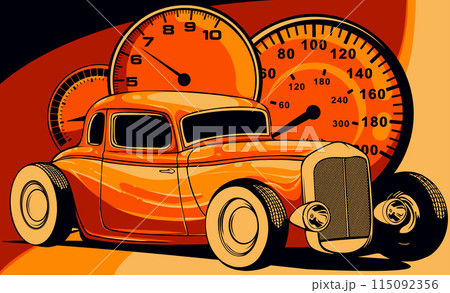 vector illustration of american hot rod car vector illustration of american hot rod car 115092356