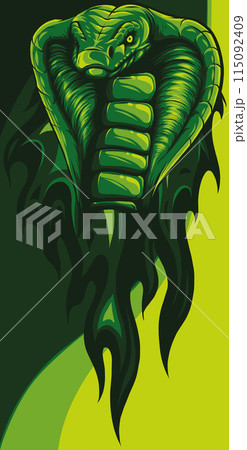 vector illustration of cobra head with flames vector illustration of cobra head with flames 115092409