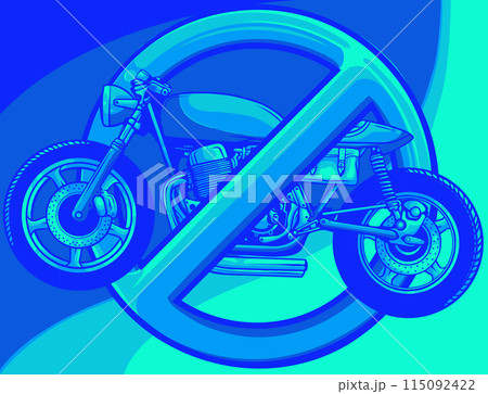 vector illustration of Motorcycle prohibition...のイラスト素材 [115092422] - PIXTA
